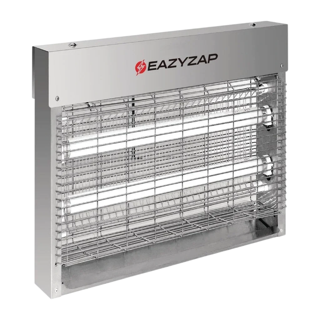 Eazyzap FP983-A Brushed Stainless Steel bug zapper - 14W rated | 2x 4W LED bulbs | 30m² coverage commercial kitchen equipment