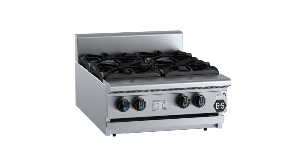 B+S BT-SB4BM Four Burner Boiling Top Bench Mounted