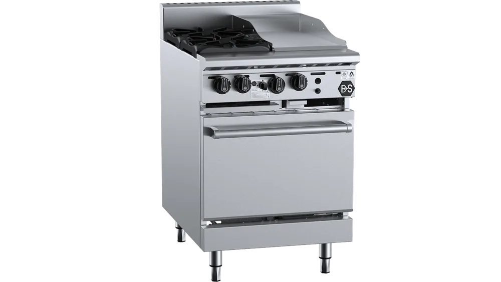 B+S OV-SB2-GRP3 Oven with Two Open Burners & 300mm Grill Plate