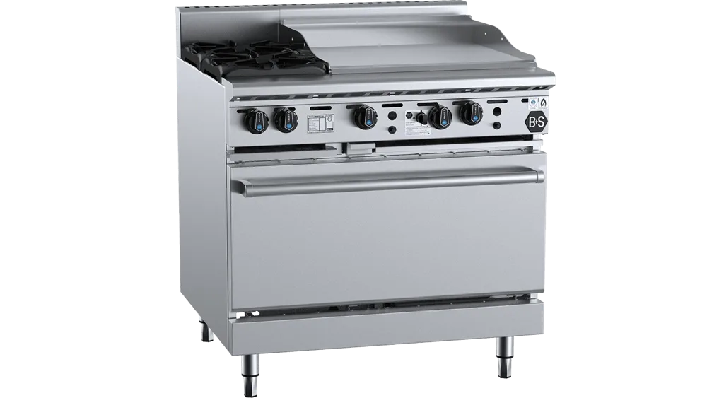 B+S OV-SB2-GRP6 Oven with Two Open Burners & 600mm Grill plate
