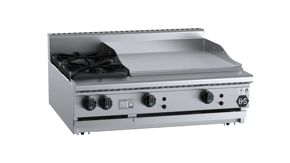 B+S BT-SB2-GRP6BM burner and grill plate combination