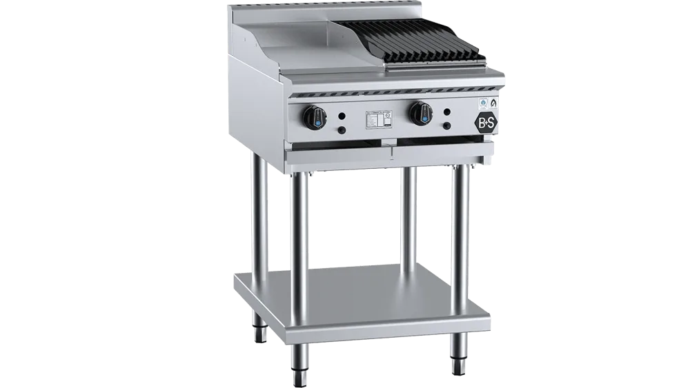B+S BT-GRP3-CBR3 Combination 300mm Grill Plate & 300mm Char Broiler