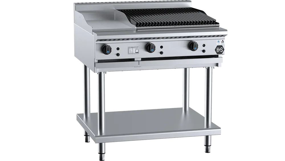 B+S BT-GRP3-CBR6 Combination 300mm Grill Plate & 600mm Char Broiler