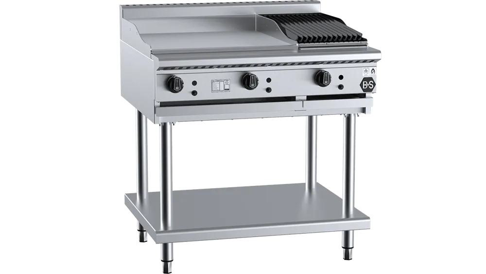 B+S BT-GRP6-CBR3 Combination 600mm Grill Plate & 300mm Char Broiler