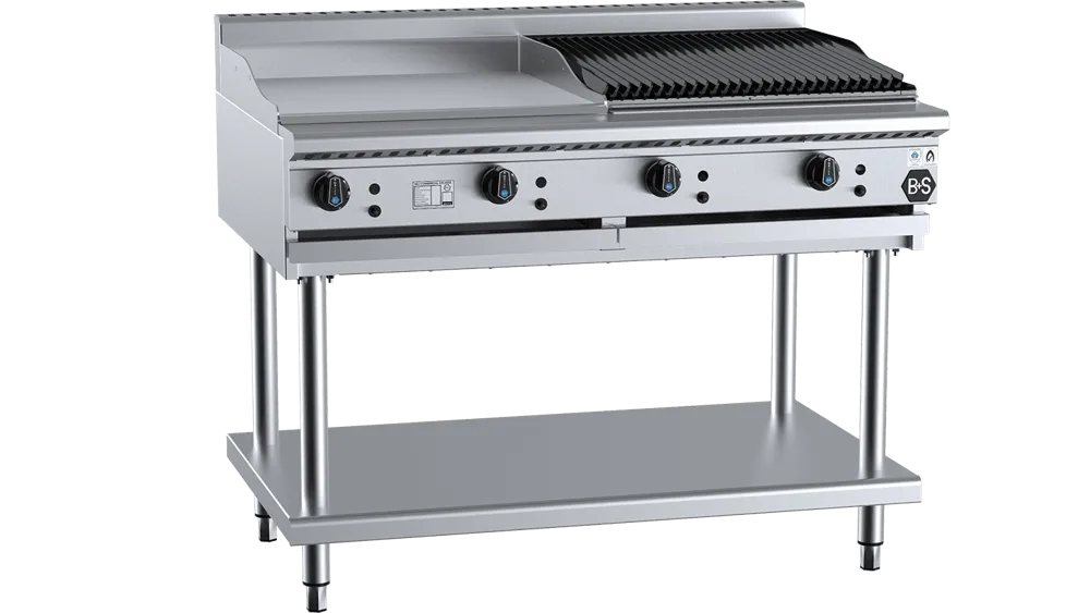 B+S BT-GRP6-CBR6 Combination 600mm Grill Plate & 600 mm Char Broiler