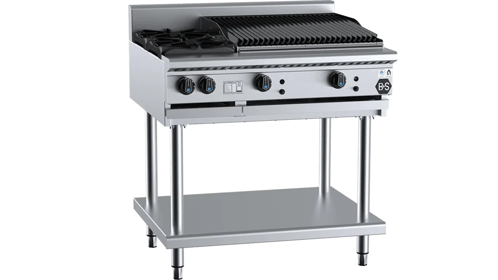 B+S BT-SB2-CBR6 Combination Two Open Burners & 600mm Char Broiler