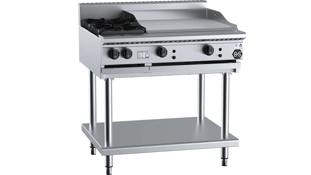 B+S BT-SB2-GRP6 two open burners with 600mm grill plate