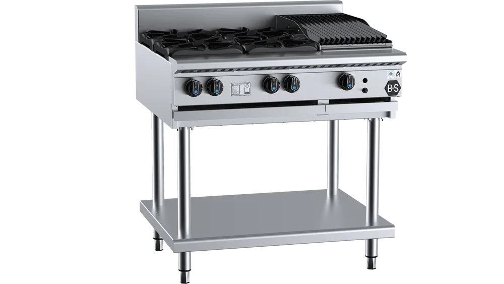 B+S BT-SB4-CBR3 four open burners with 300mm char broiler