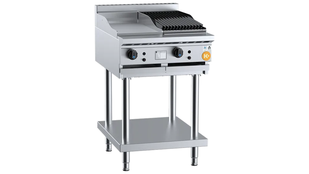 B+S KBT-GRP3-CBR3BM Combination 300mm Grill Plate & 300mm Char Broiler Bench Mounted