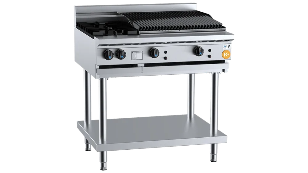 B+S KBT-SB2-CBR6BM Combination Two Open Burners & 600mm Char Broilere Bench Mounted