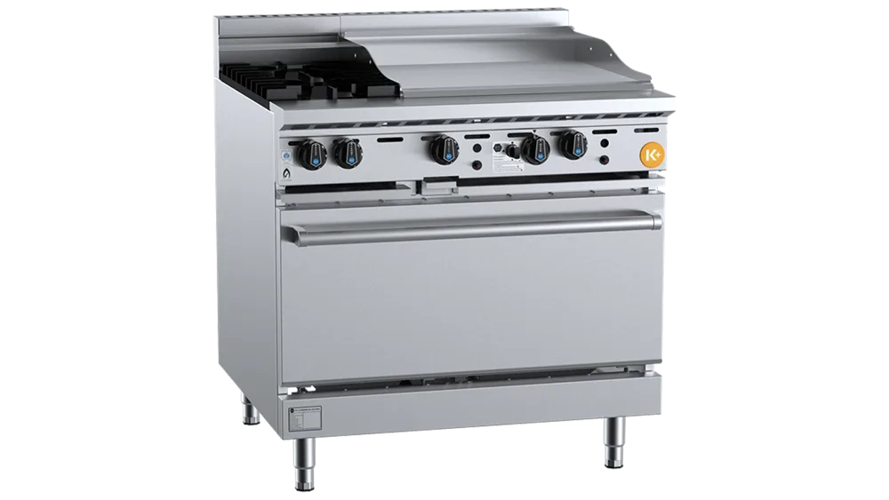 B+S KOV-SB2-GRP6 Oven with Two Open Burners & 600mm Grill Plate