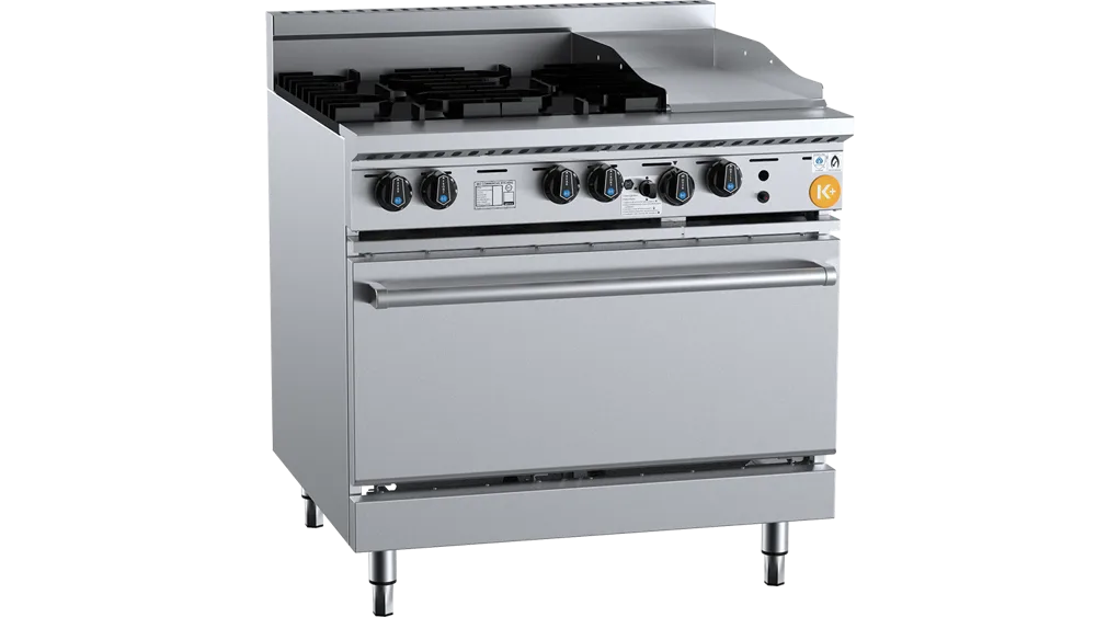 B+S KOV-SB4-GRP3 Oven with Four Open Burners & 300mm Grill Plate