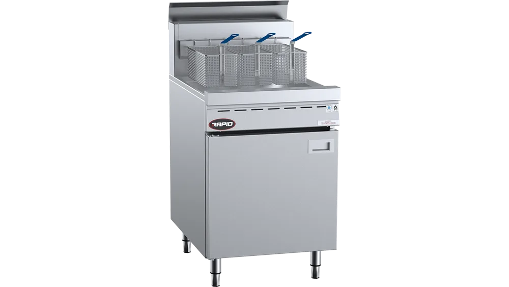 B+S RF-600 Rapid Gas Fryers - Single Pan Three Basket Fryer