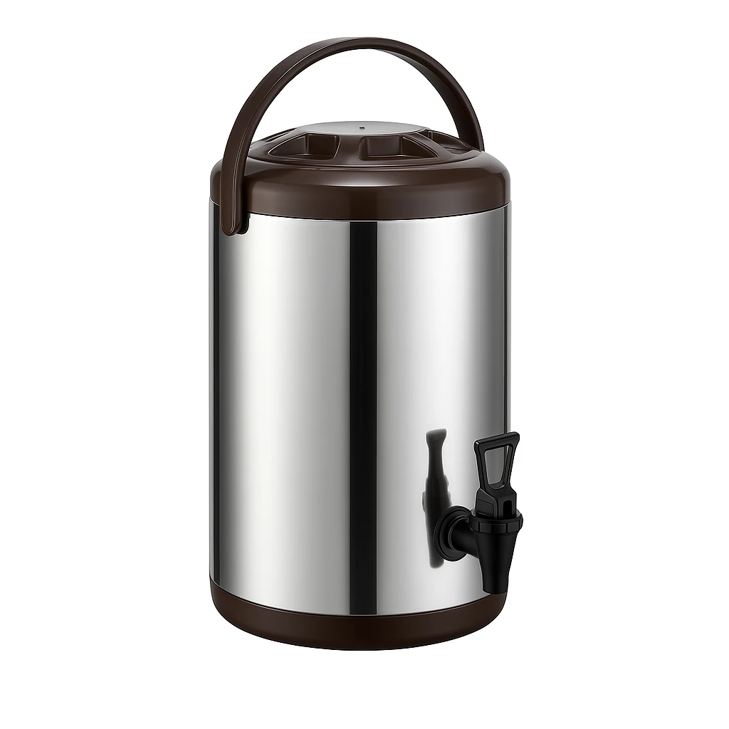 Kitchen Knock 415373 Drink Dispenser - S/S Brown Rim - 10L