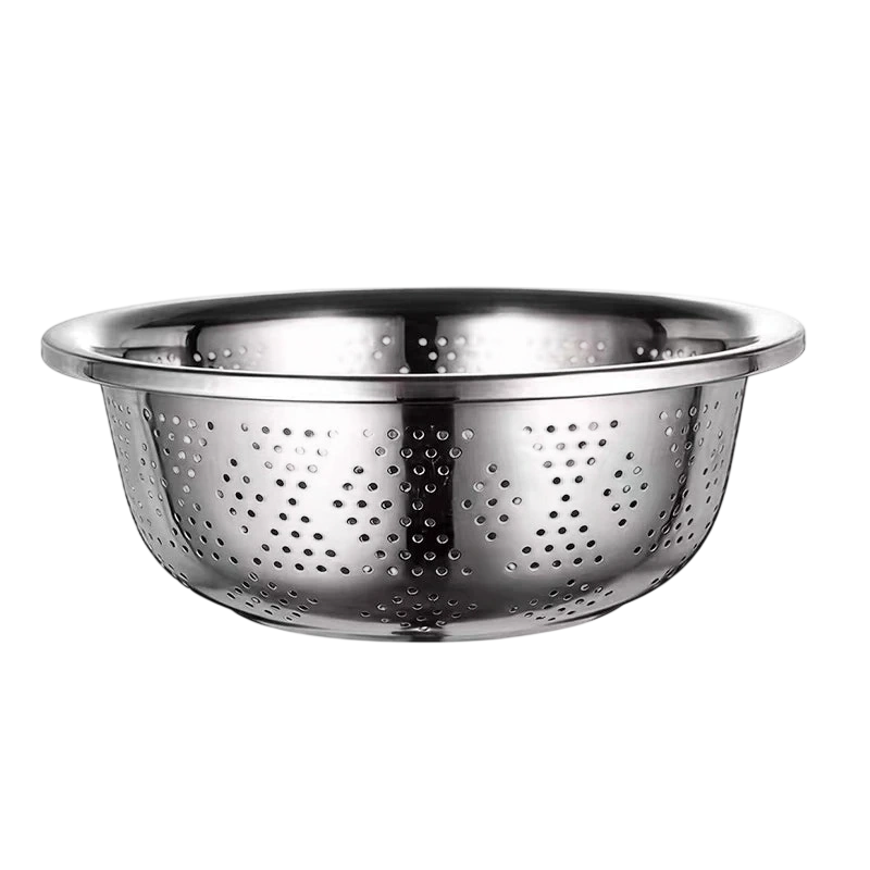 Kitchen Knock 491617 Colander - S/S - (06) - Perforated - Asian Style 400(Ø)*130(H)mm