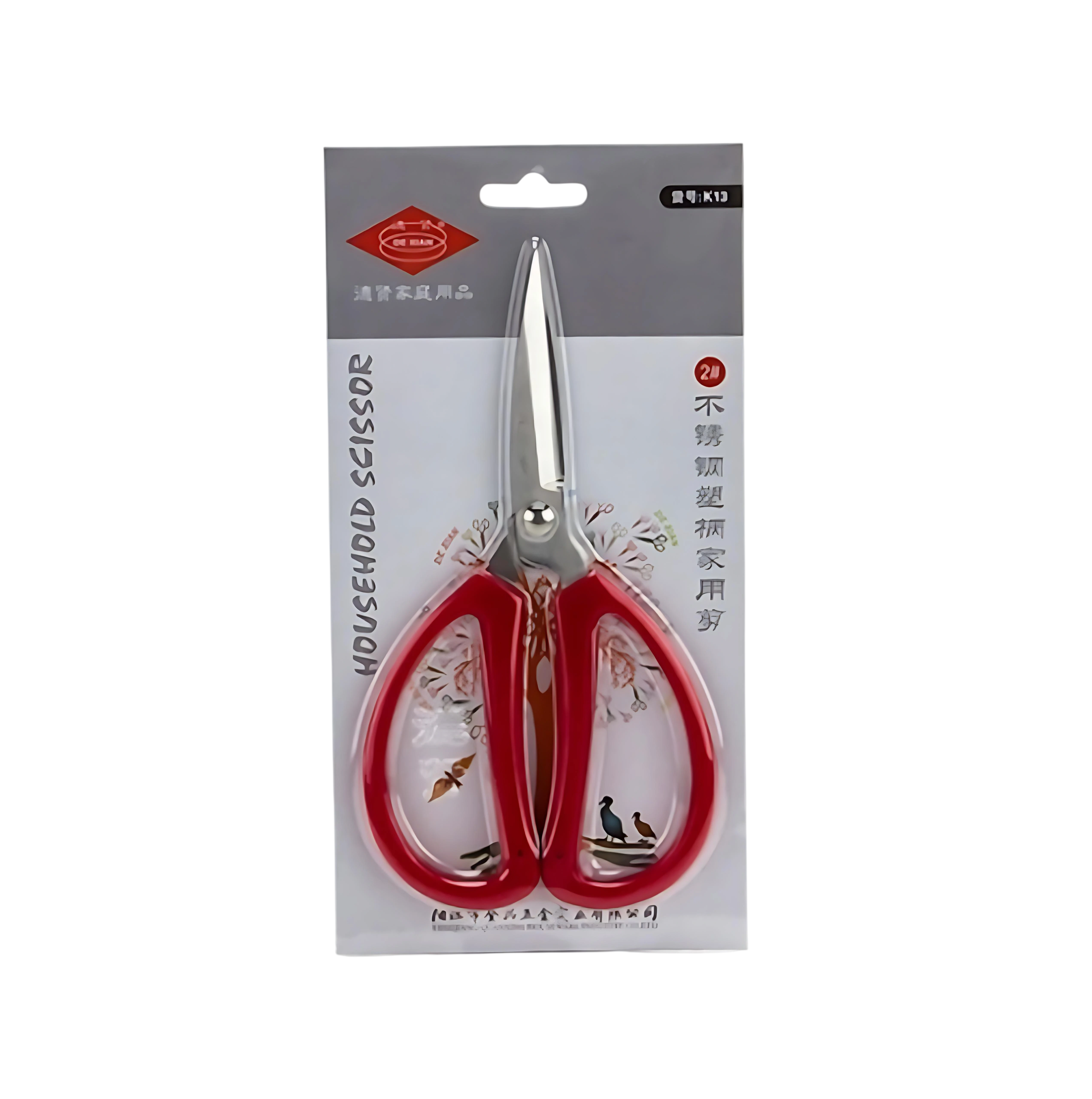 Kitchen Knock 042132 Scissors Regular Use - Red Handle - 195mm - 7.7"