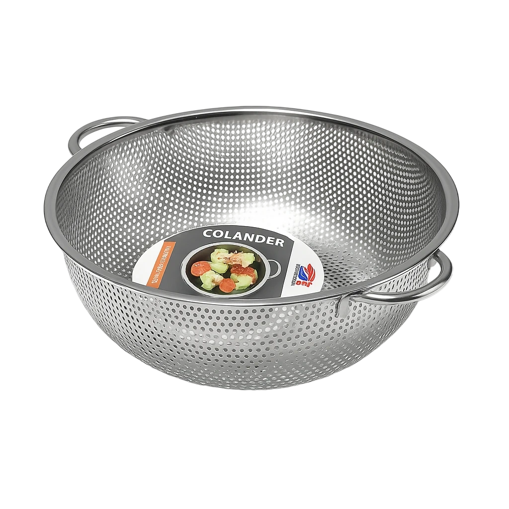 Kitchen Knock 045518 Fine Colander - Perforated - with Ear- S/S - Multiple Use 315mm(Ø)