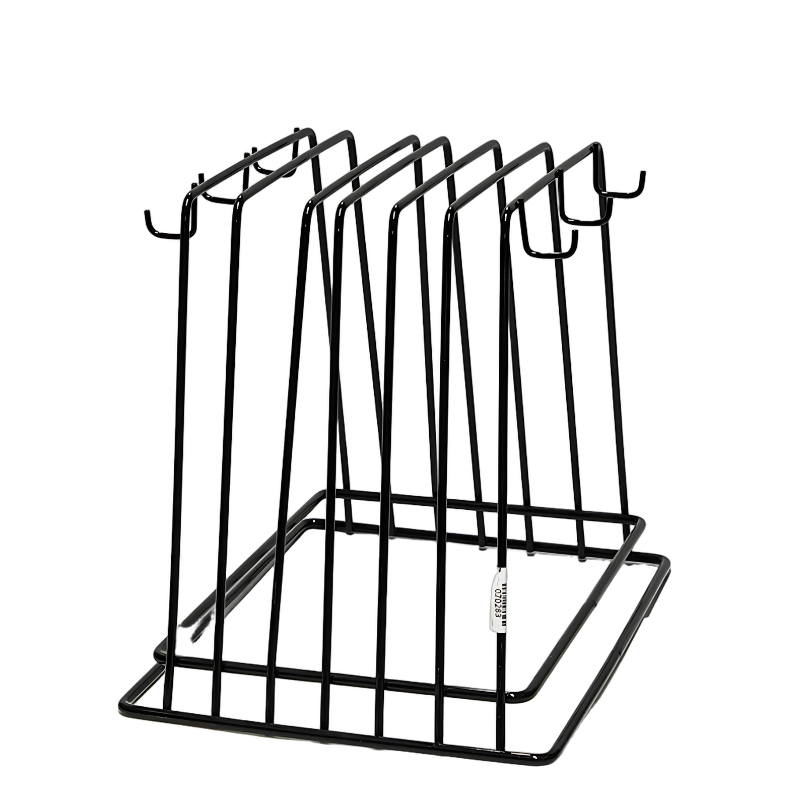 Kitchen Knock 070283 Cutting Board Rack - S/S Black - with Hooks - CBS-1218