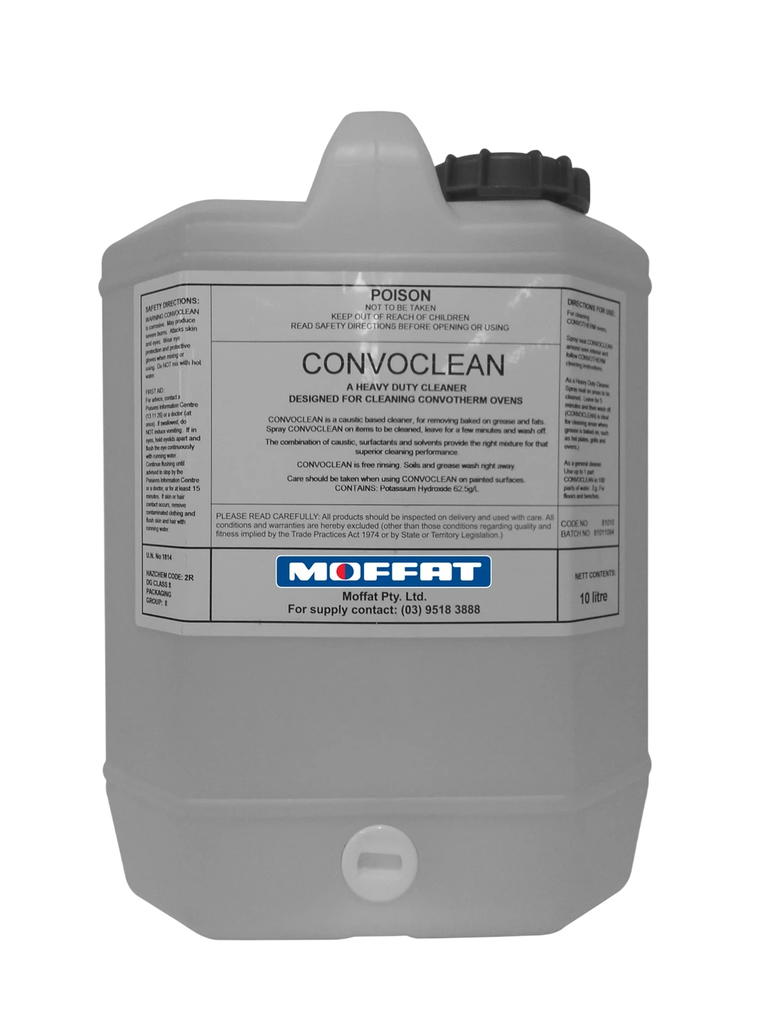 Convotherm CC15L - ConvoClean Oven Cleaner