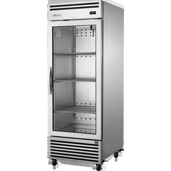 True TGN-1R-1G LH 2/1 GN Upright Reach-In Food Service Refrigerator, 1 Full Glass Swing Door