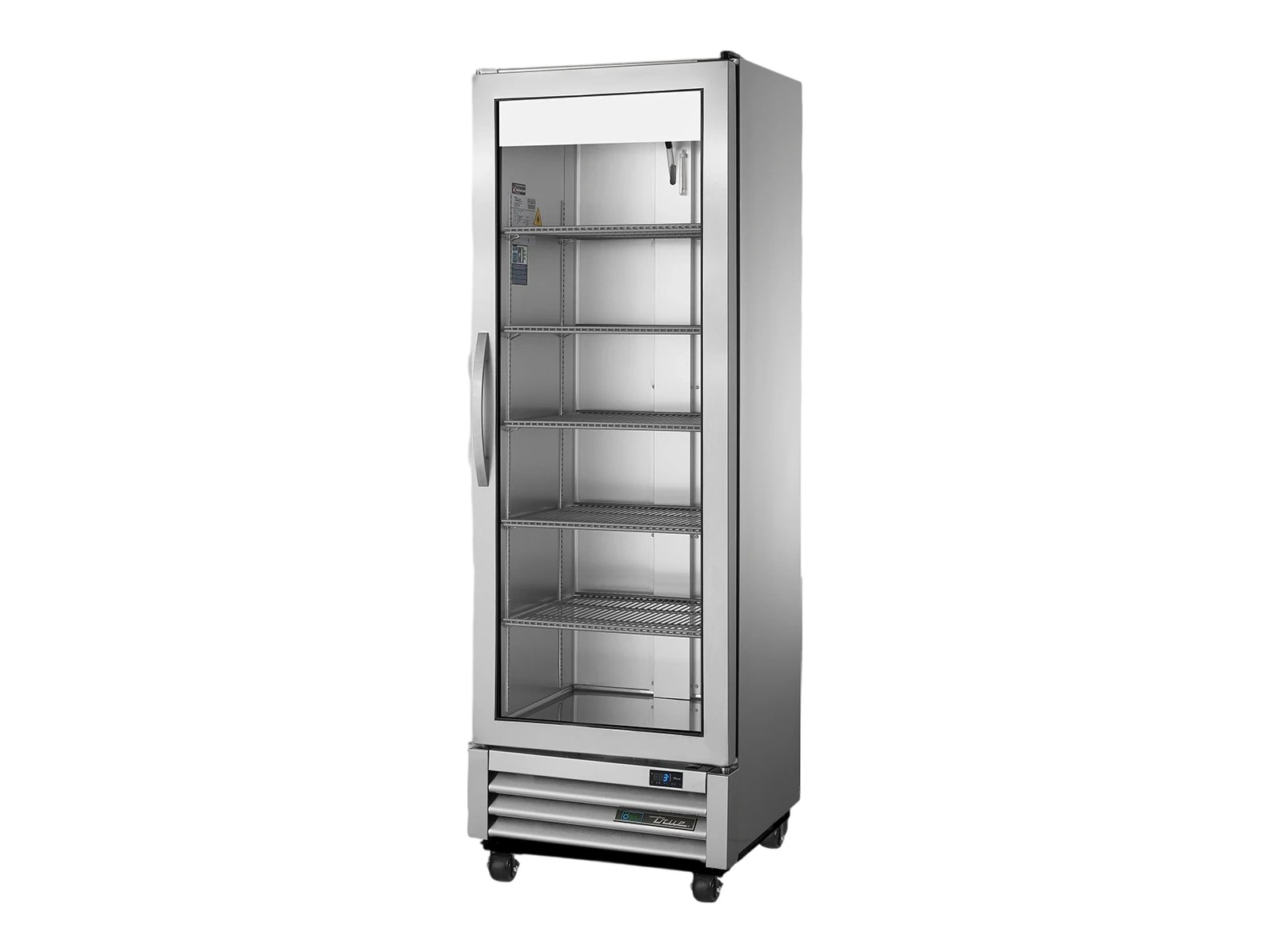 True T-15G-HC-FGD01 RH Slimline Upright Foodservice Refrigerator, 1 Full Glass Swing Door