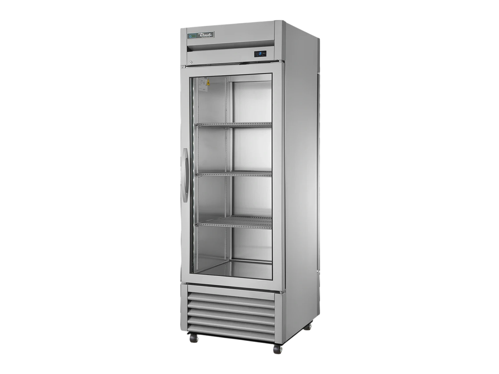 True T-23G-PT-HC-FGD01 Upright "Pass-Thru" Display Refrigerator, 1 Glass Door Front, 1 Solid Door Rear