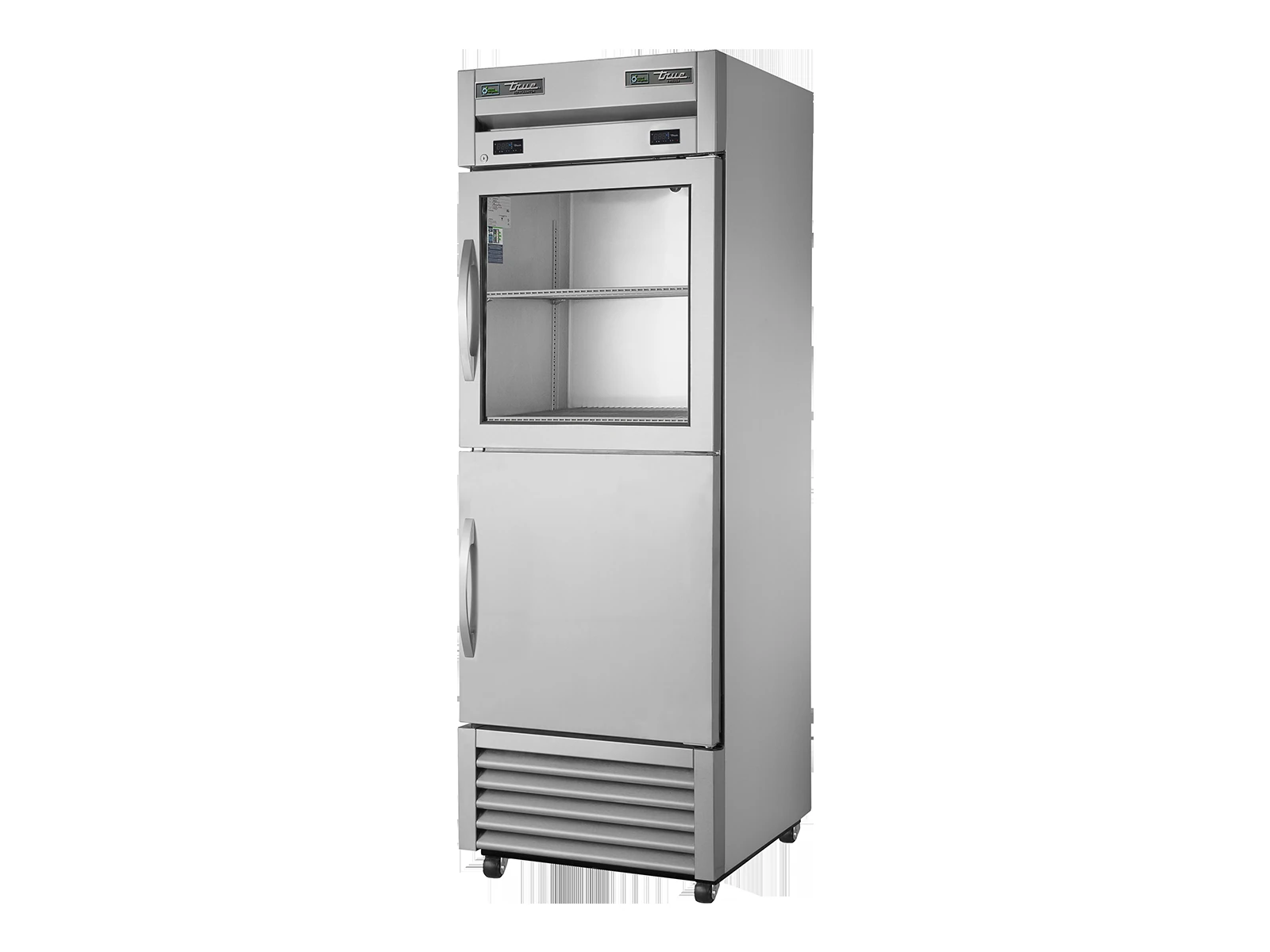 True T-23DT-1-G-1-HC~FGD01 Upright Foodservice "Dual Temperature" Cabinet, Split Half Glass + Half Solid Swing Doors