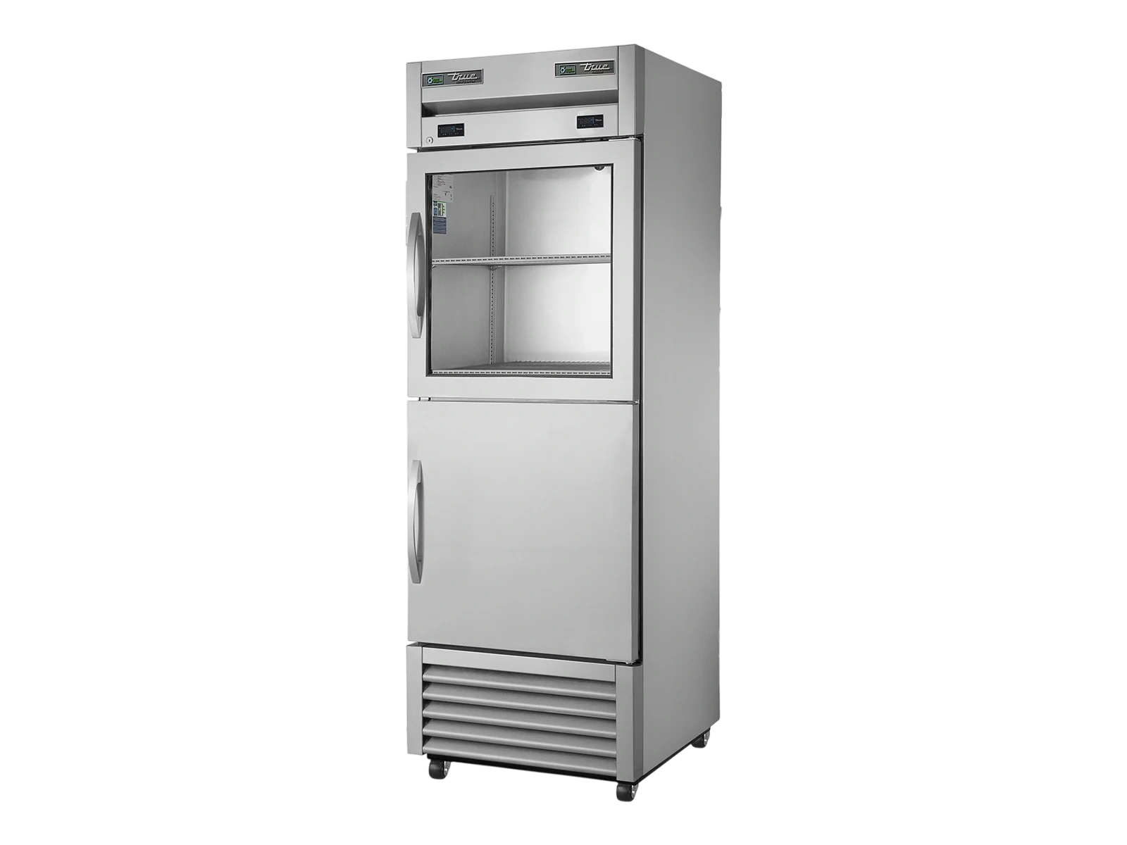 True T-23DT-1-G-1-HC~FGD01 Upright Foodservice "Dual Temperature" Cabinet, Split Half Glass + Half Solid Swing Doors