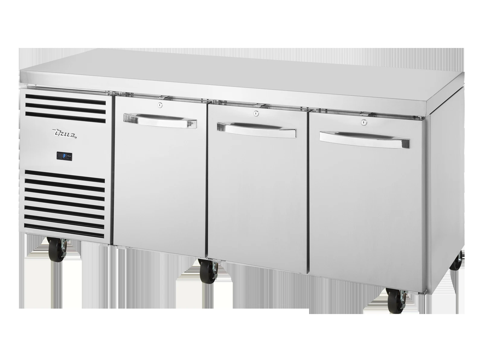 True TCR1/3-CL-SS-DL-DR-DR 1/1 GN Counter Refrigerator, 3 Section