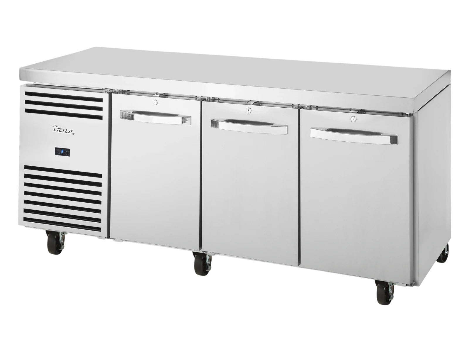 True TCR1/3-CL-SS-DL-DR-DR 1/1 GN Counter Refrigerator, 3 Section