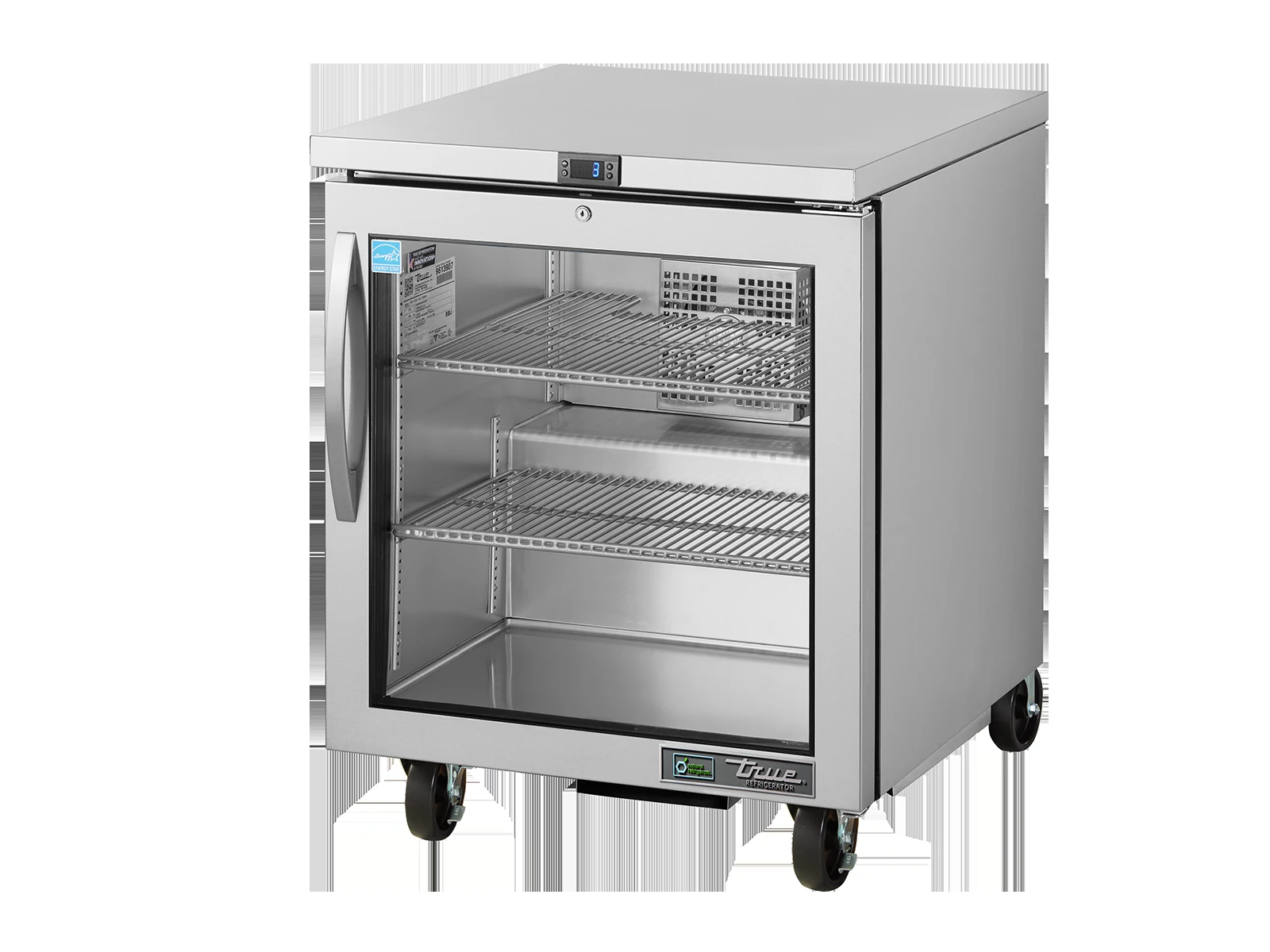 True TUC-27G-HC-FGD01 RH Undercounter Foodservice Refrigerator, 1 Glass Swing Door