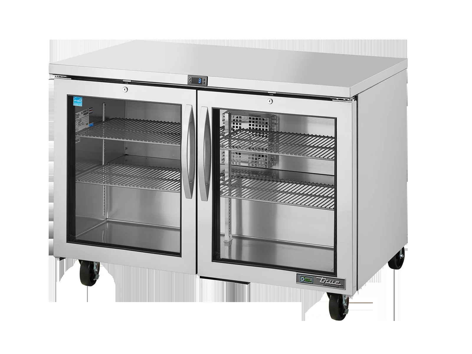 True TUC-48G-HC-FGD01 Undercounter Foodservice Refrigerator, 2 Glass Swing Doors