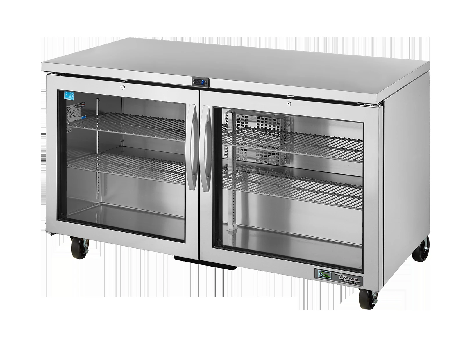 True TUC-60G-HC-FGD01 Undercounter Foodservice Refrigerator, 2 Glass Swing Doors