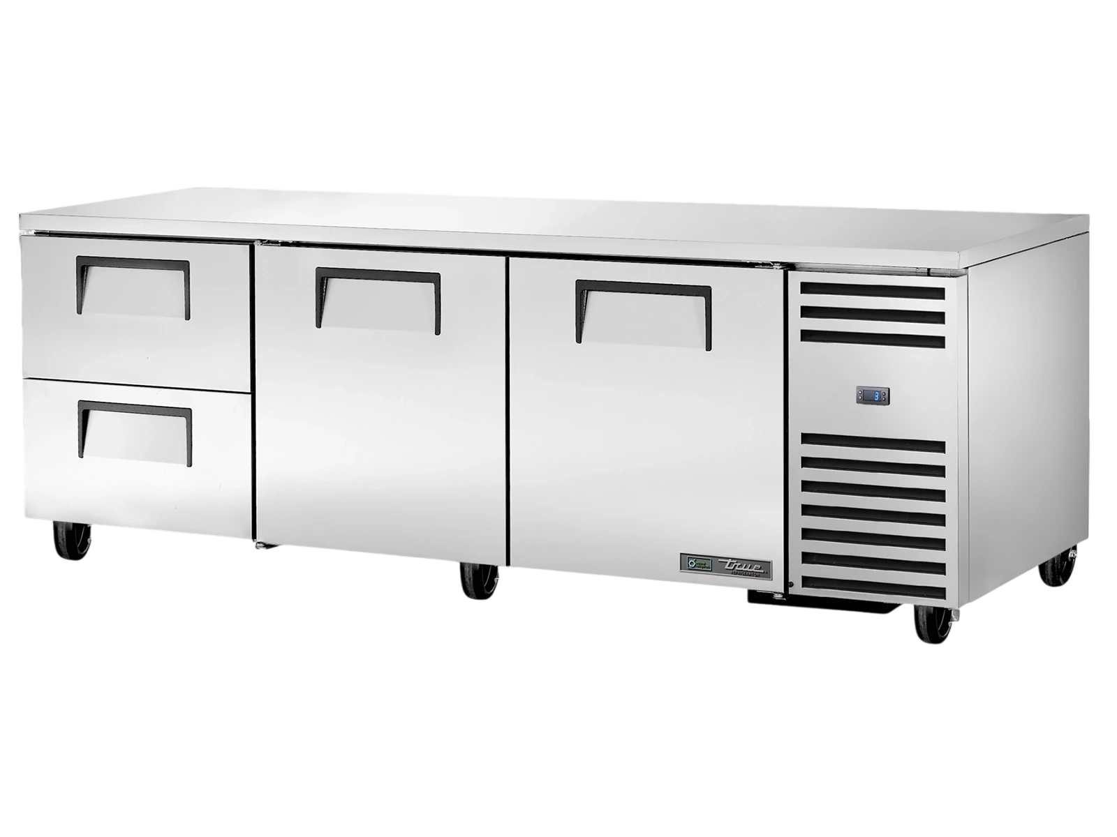 True TUC-93D-2-HC Deep Undercounter Refrigerator, 2 Drawers + 2 Solid Swing Doors
