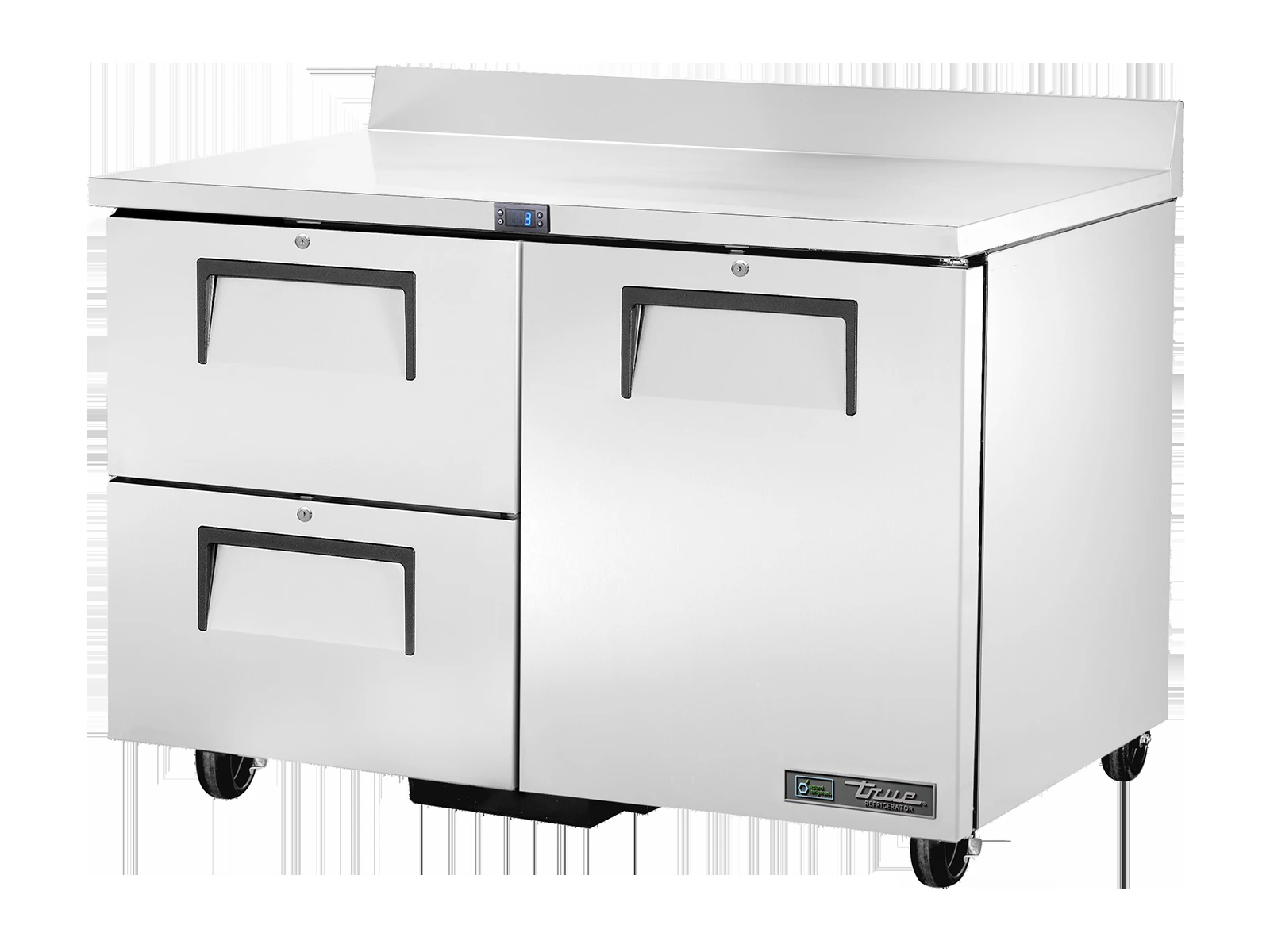 True TWT-48D-2-HC 2-Drawer Worktop Refrigerator with 100 mm Backsplash – 166 L, 1229 mm