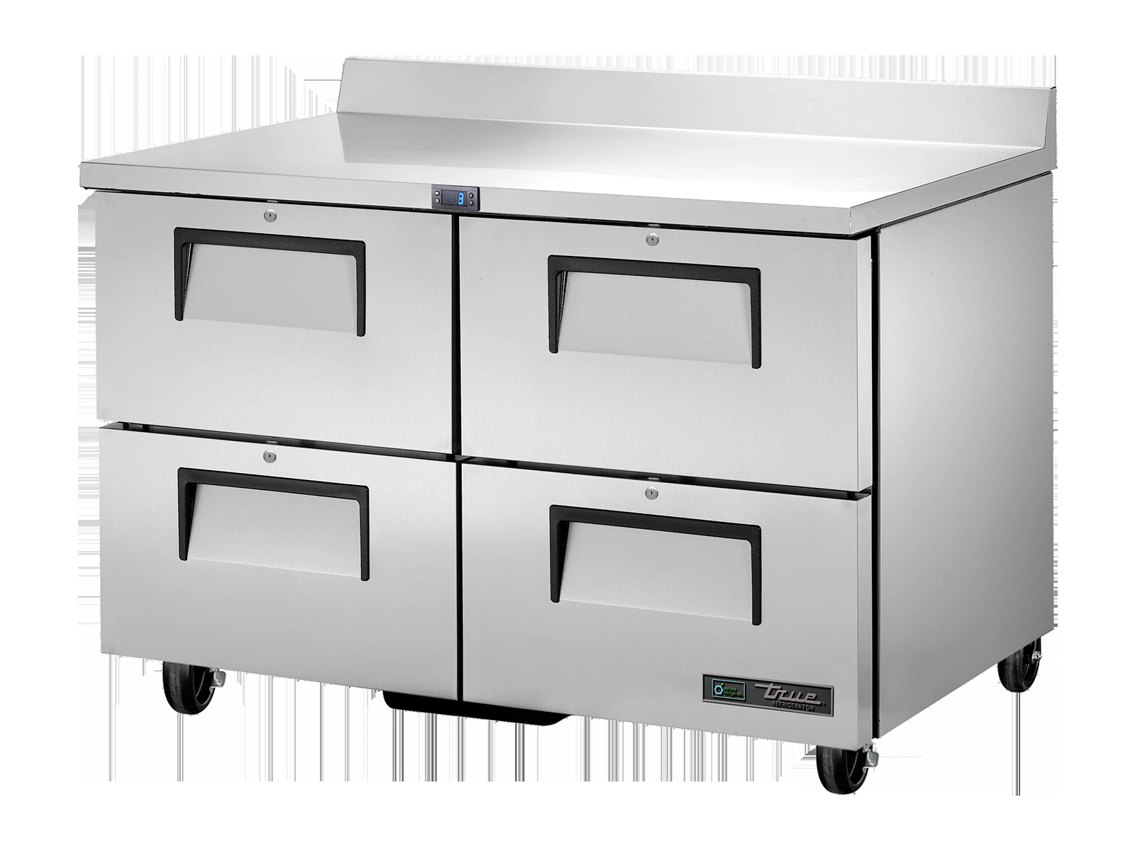 True TWT-48D-4-HC 4-Drawer Worktop Refrigerator with 100 mm Backsplash – 53 L, 1229 mm