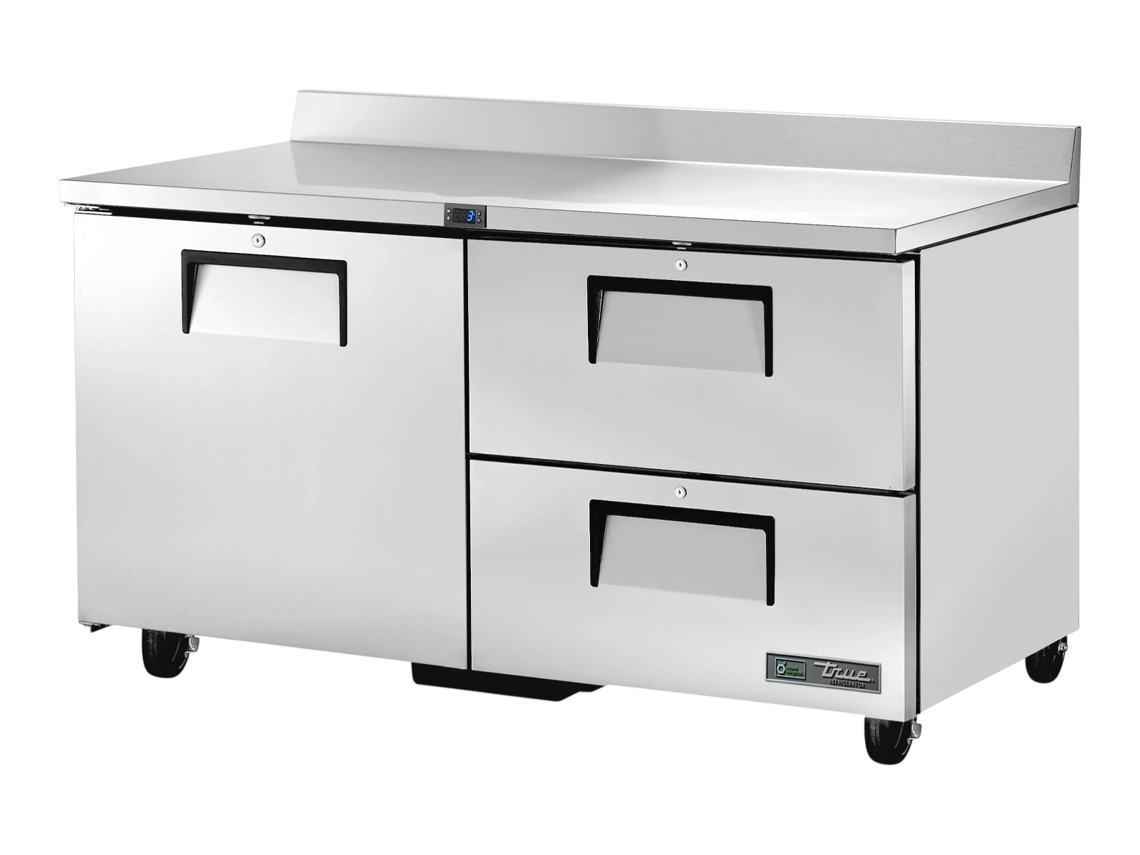 True TWT-60D-2-HC Worktop Counter Refrigerator, 2 Drawers + 1 Solid Swing Door