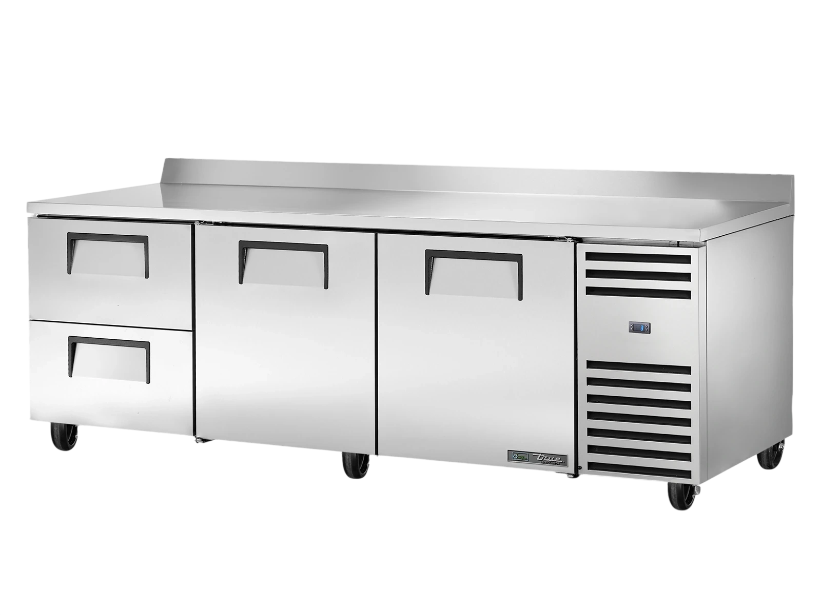 True TWT-93D-2-HC Deep Worktop Counter Refrigerator, 2 Drawers + 2 Solid Swing Doors