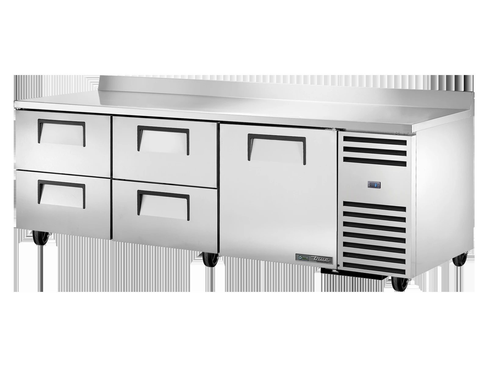 True TWT-93D-4-HC Deep Worktop Counter Refrigerator, 4 Drawers + 1 Solid Swing Door