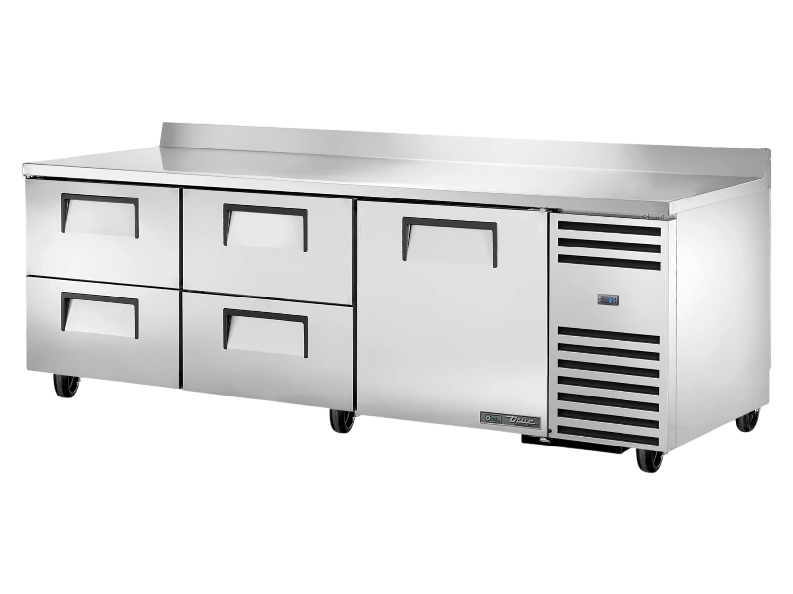 True TWT-93D-4-HC Deep Worktop Counter Refrigerator, 4 Drawers + 1 Solid Swing Door