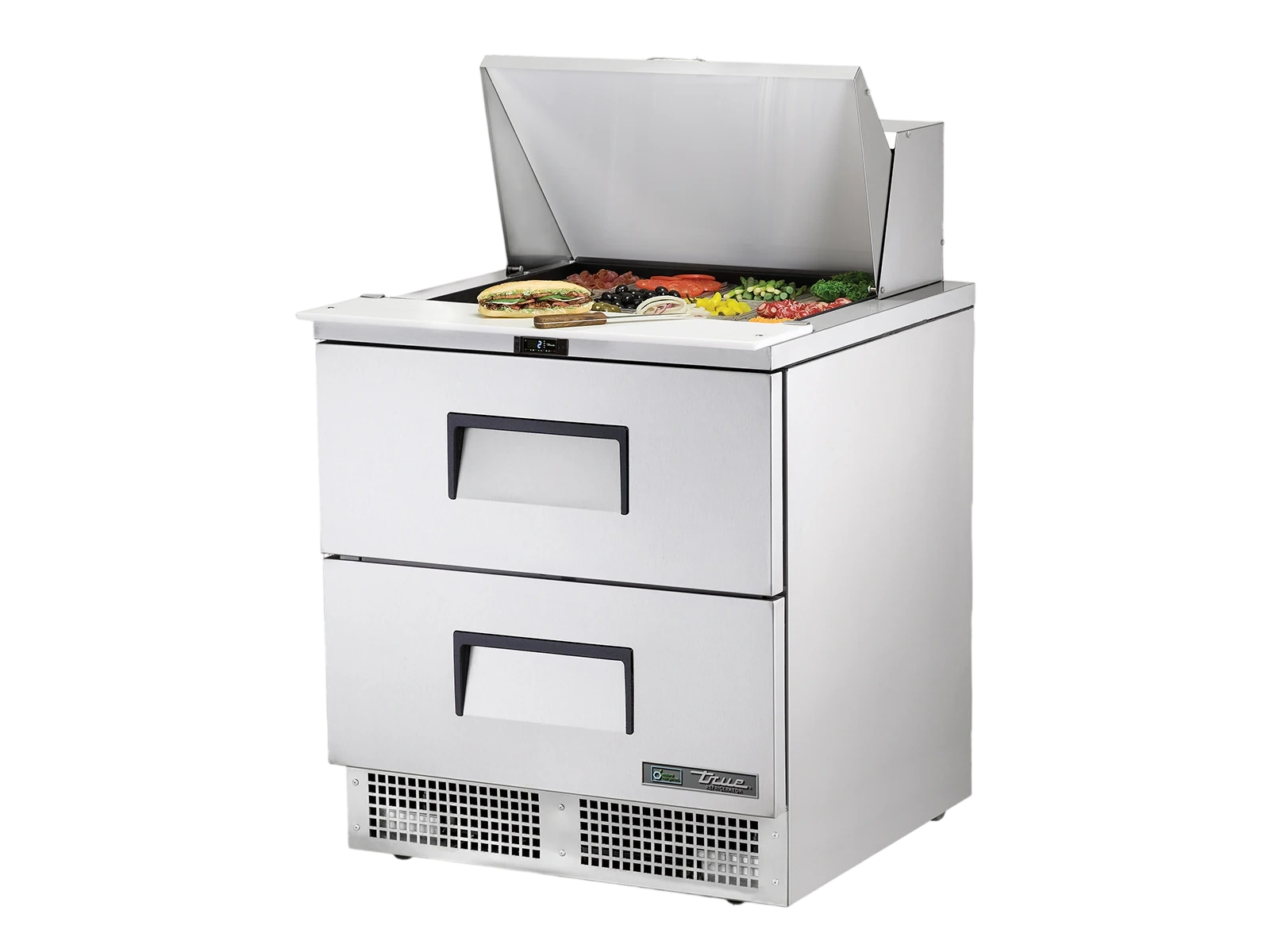 True TFP-32-12M-D-2-HC Prep Table, 12x 1/6 Top Pans, 2 Drawers