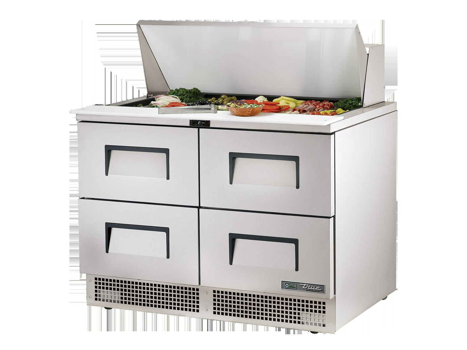 True TFP-48-18M-D-4-HC Prep Table, 18x 1/6 Top Pans, 4 Drawers