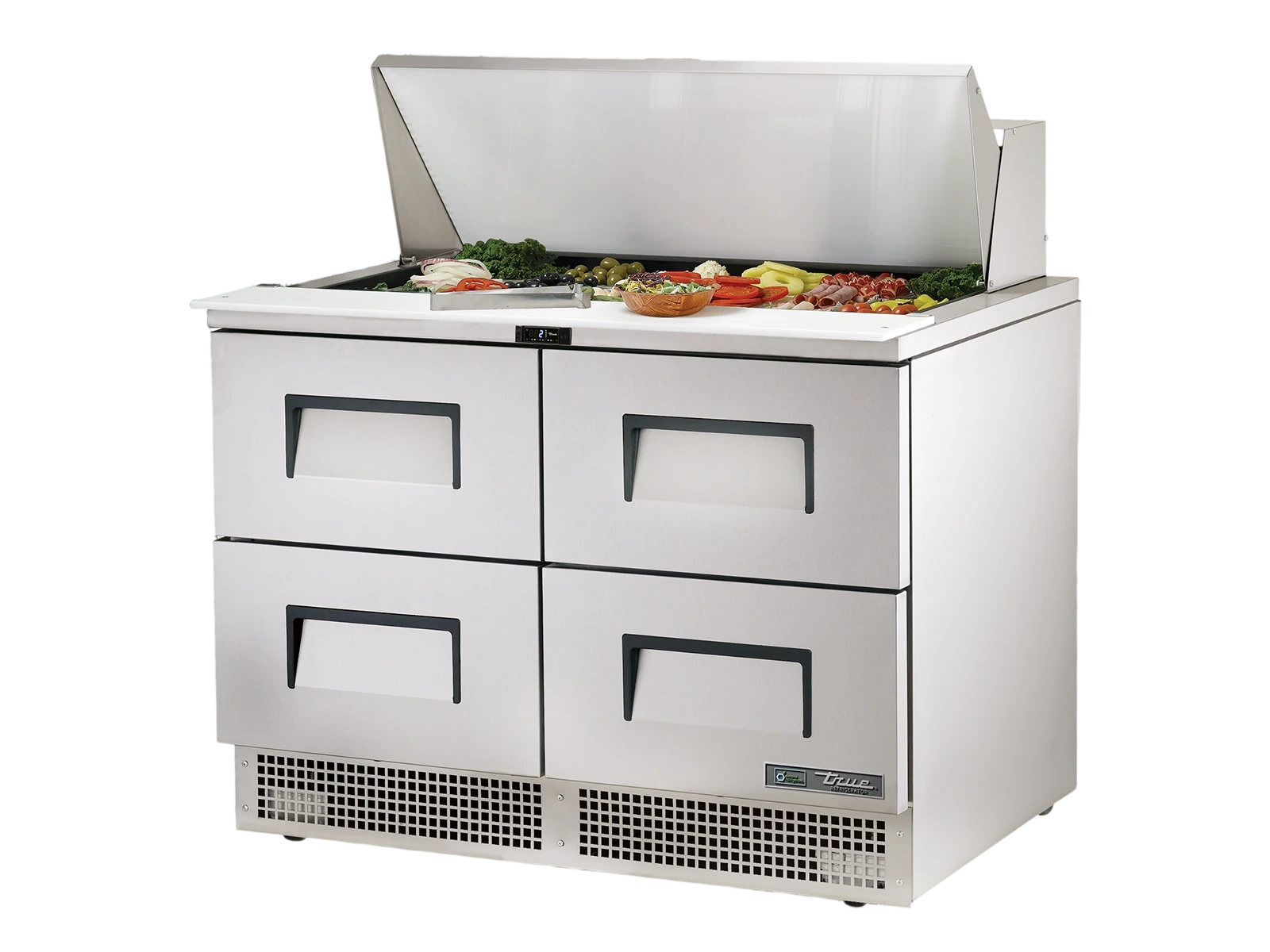 True TFP-48-18M-D-4-HC Prep Table, 18x 1/6 Top Pans, 4 Drawers