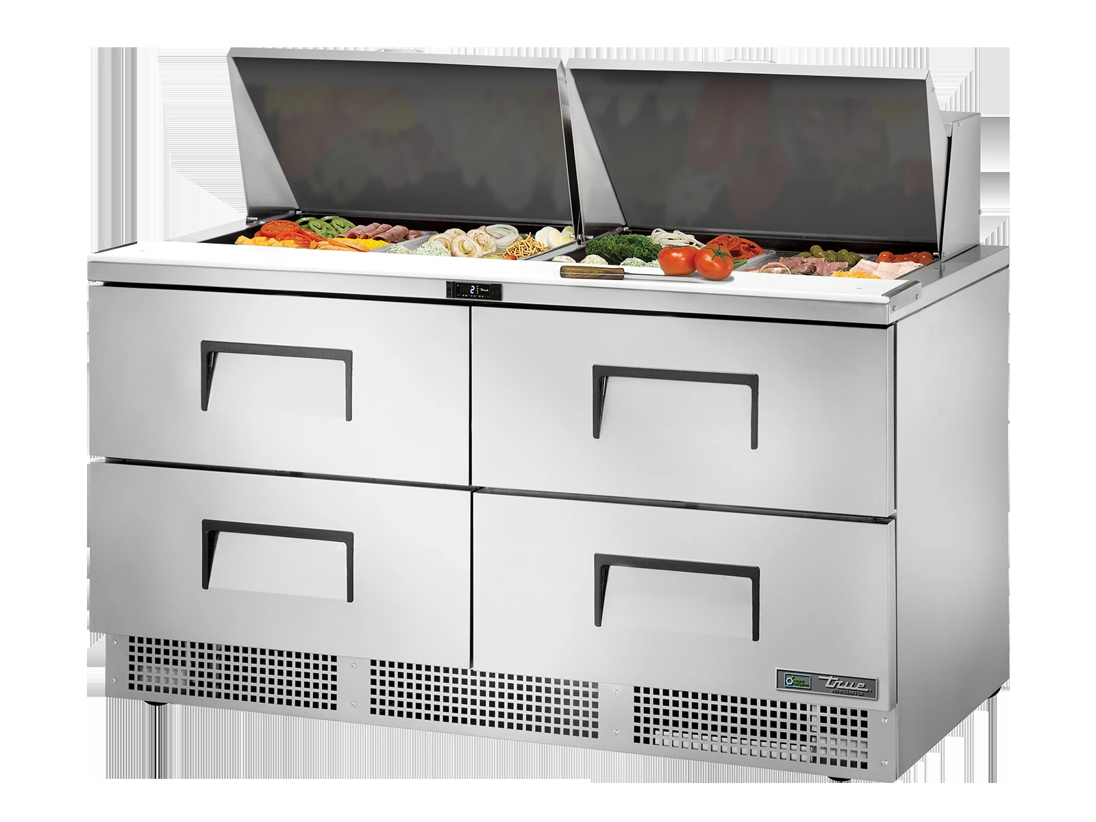 True TFP-64-24M-D-4-HC Prep Table, 24x 1/6 Top Pans, 4 Drawers