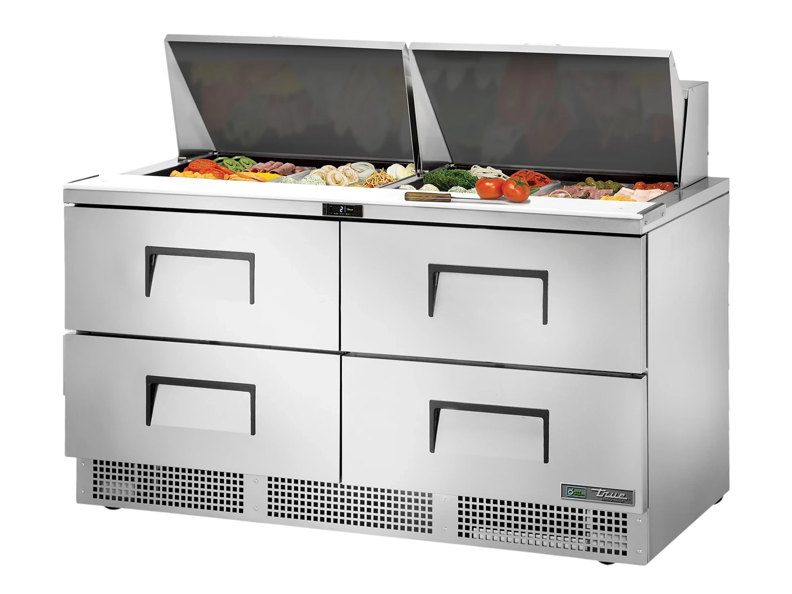 True TFP-64-24M-D-4-HC Prep Table, 24x 1/6 Top Pans, 4 Drawers