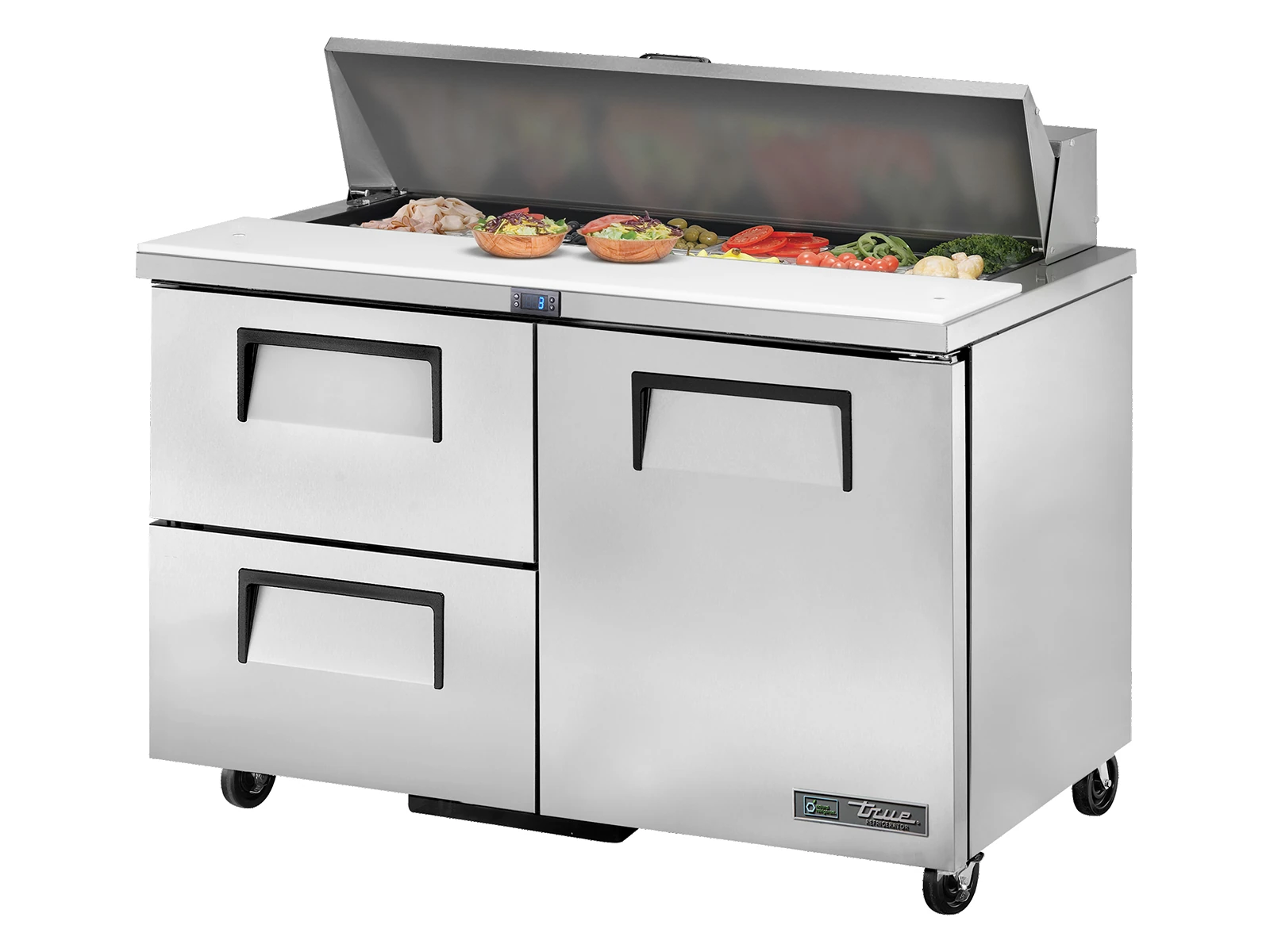 True TSSU-48-12D-2-HC 12-Pan 2-Drawer Salad and Sandwich Prep Refrigerator – 1229 mm