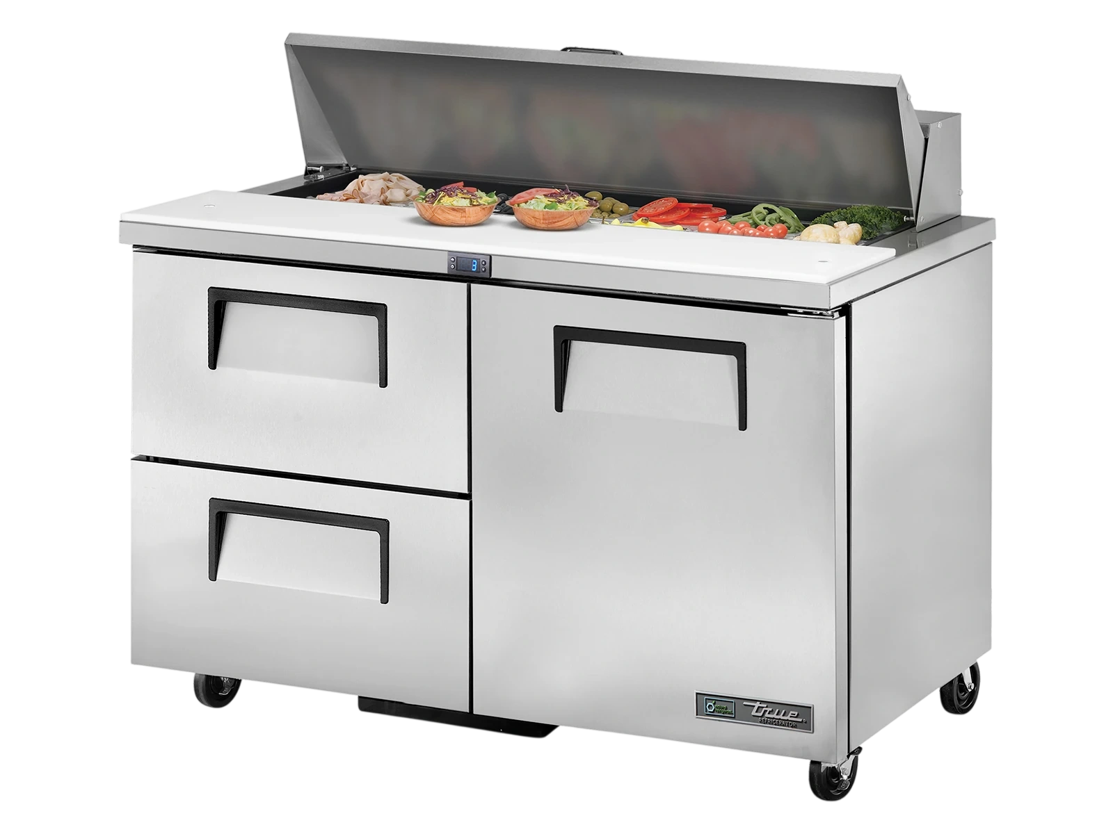 True TSSU-48-12D-2-HC 12-Pan 2-Drawer Salad and Sandwich Prep Refrigerator – 1229 mm