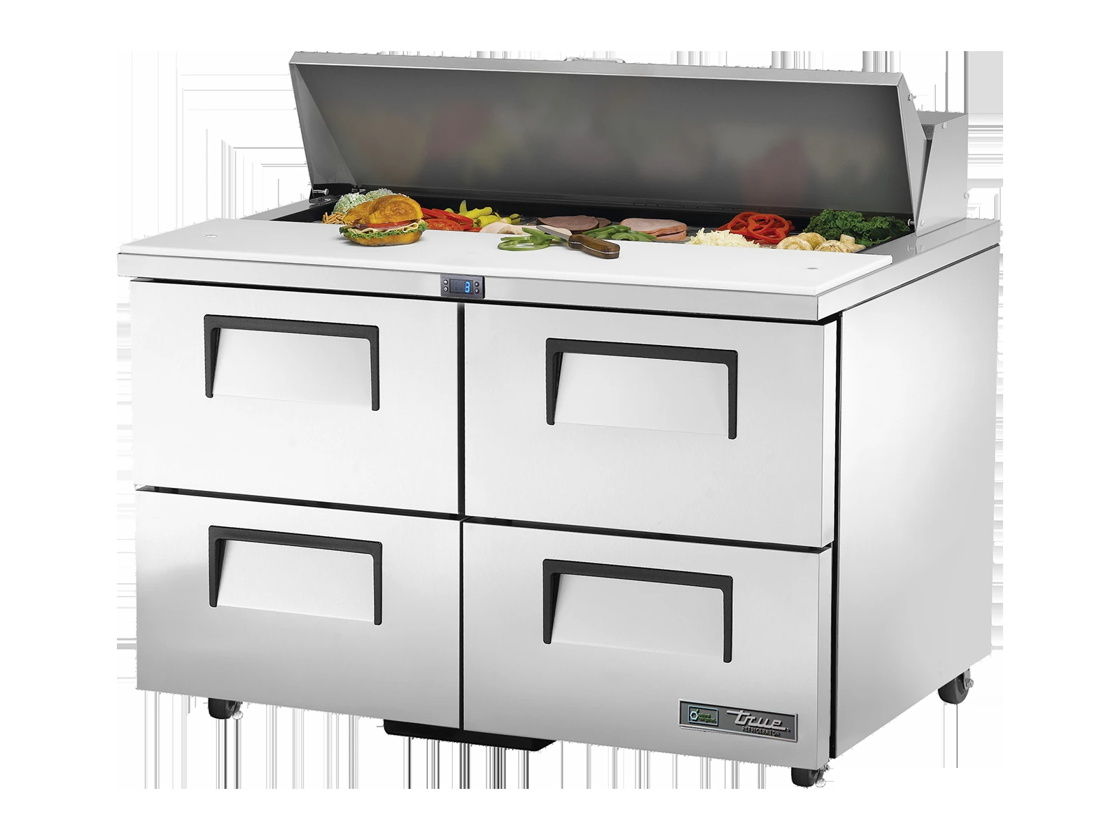 True TSSU-48-12D-4-HC 12-Pan 4-Drawer Salad and Sandwich Prep Refrigerator – 1229 mm