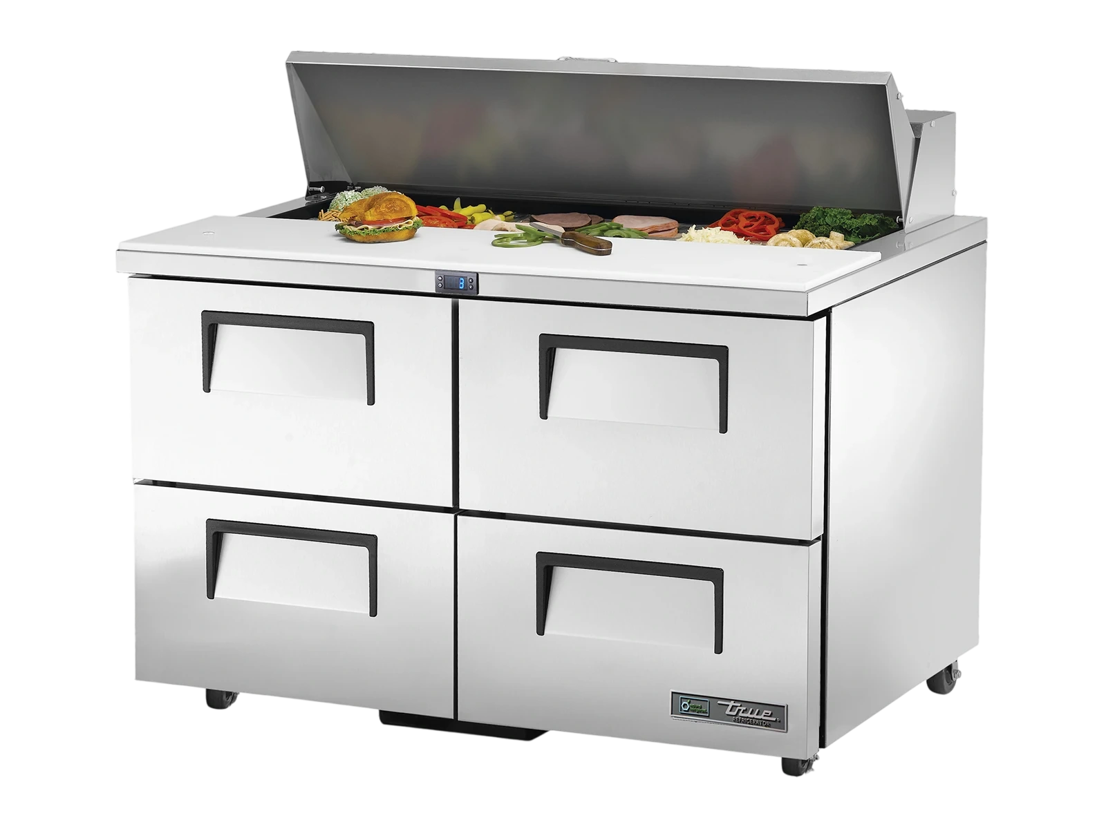True TSSU-48-12D-4-HC 12-Pan 4-Drawer Salad and Sandwich Prep Refrigerator – 1229 mm