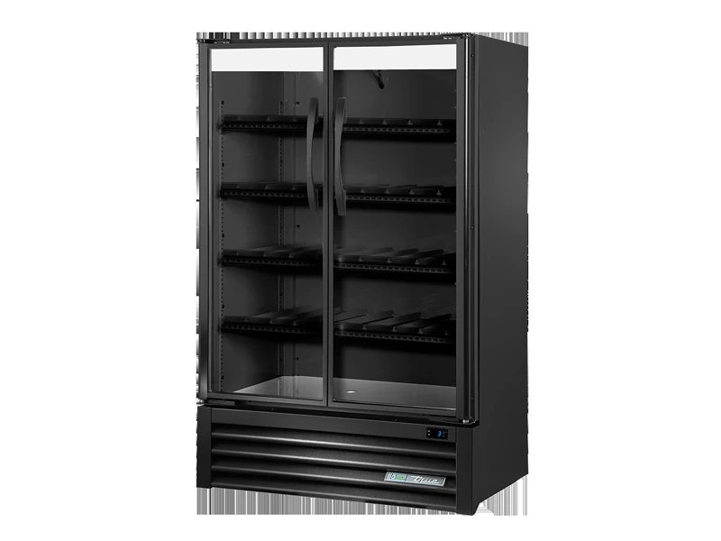 True TVM-36SL-HC~VM03 Visual Retail Merchandiser Refrigerator, 2 Glass Swing Doors, Reduced Height